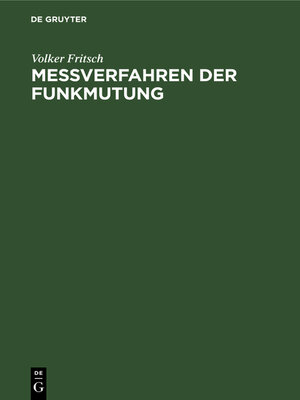 cover image of Meßverfahren der Funkmutung